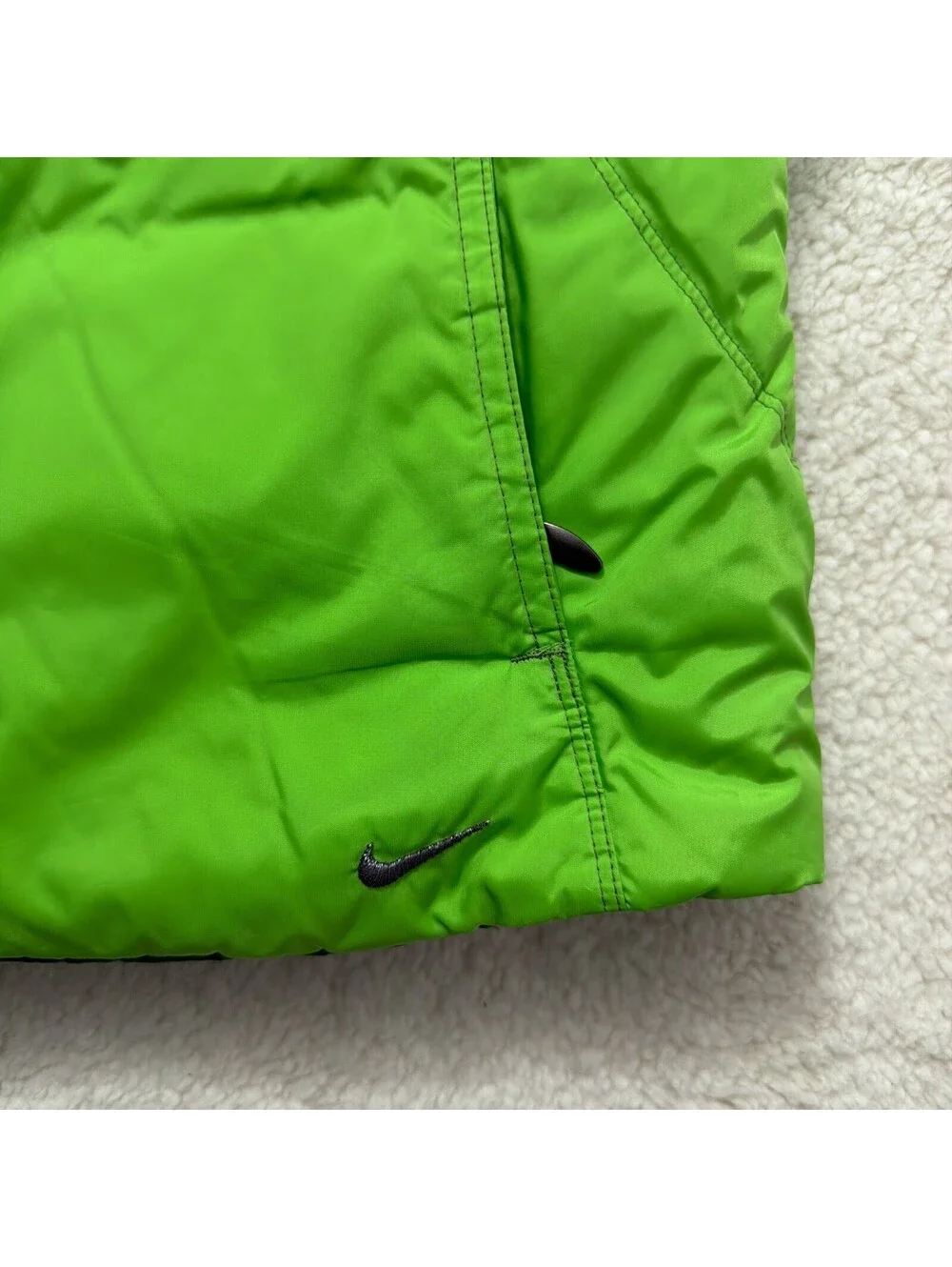 Vintage Y2K Nike Reversible Puffer Vest GreenSwoosh Youth L Women's Small Medium